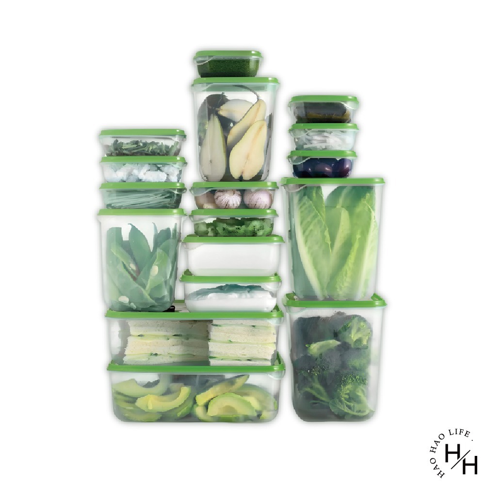 IKEA 新品現貨 PRUTA 保鮮盒17件組 透明 / 綠色 便當盒 餐具 收納盒 餐盒-規格圖7