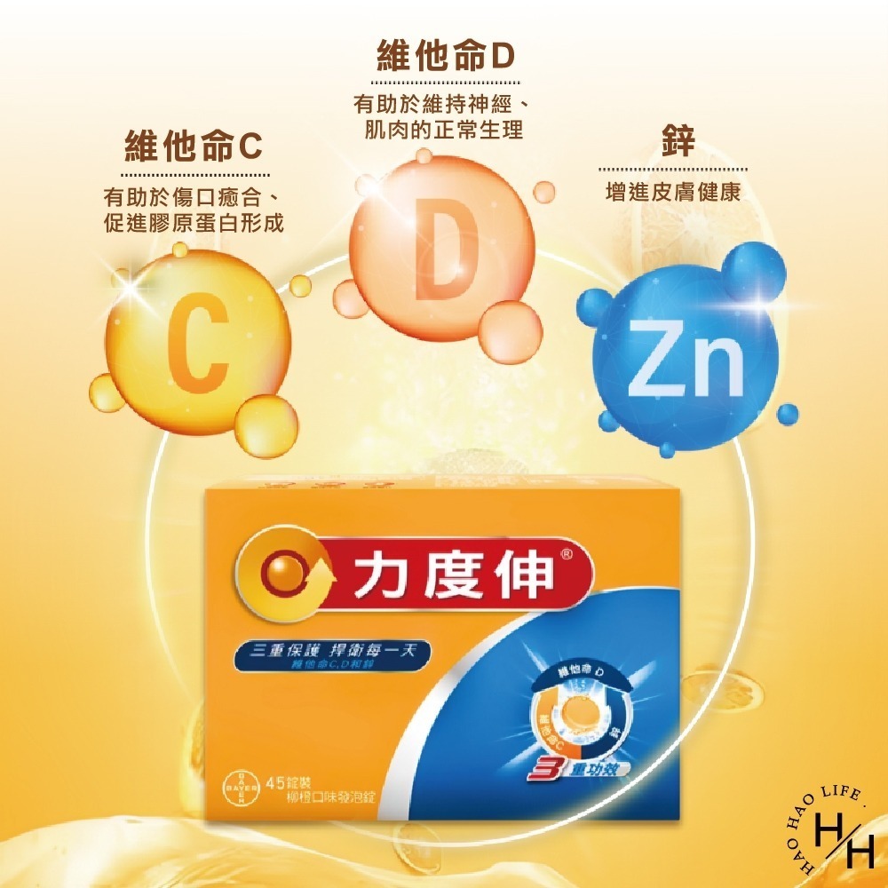 Costco好市多現貨 Redoxon 力度伸 維他命C+D+鋅發泡錠(柳橙口味) 45錠 (15錠 X 3條)-細節圖5
