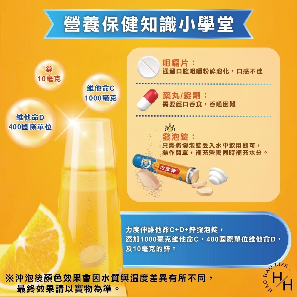 Costco好市多現貨 Redoxon 力度伸 維他命C+D+鋅發泡錠(柳橙口味) 45錠 (15錠 X 3條)-細節圖7