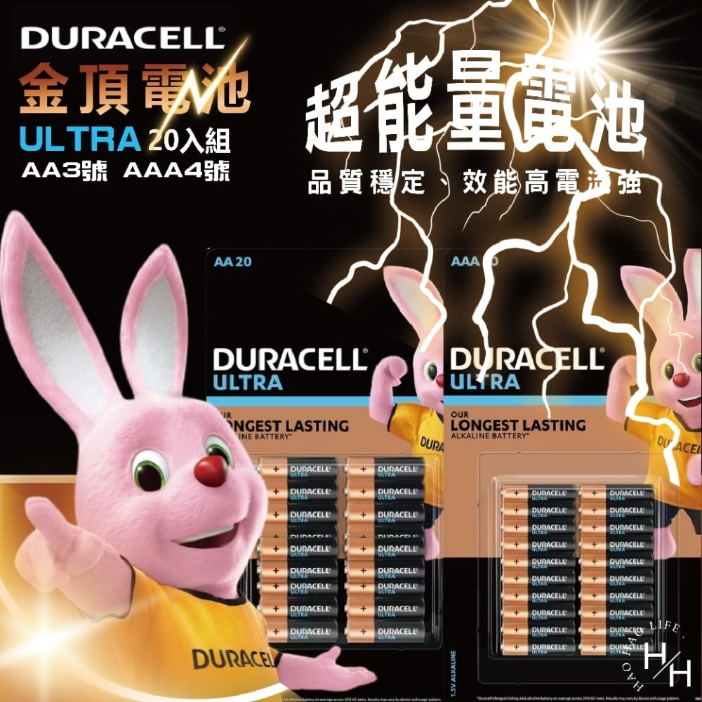 金頂 Duracell超能量鹼性電池四號 20入 【現貨&蝦皮代開發票】4號電池 3號電池-細節圖2