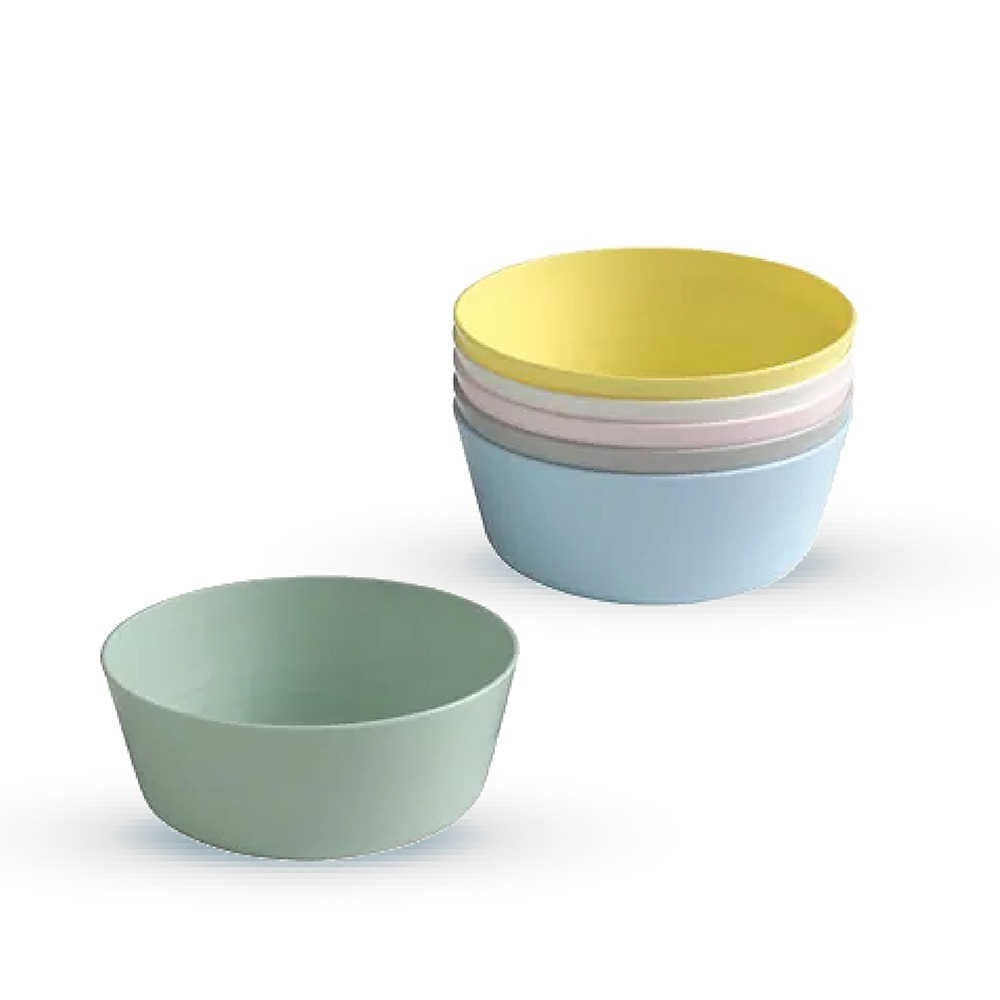 現貨快出 環保彩色飲水杯/食物盤/碗/餐具組 6入裝 防撞 防摔 無毛邊 可加熱 食品級 學習餐具-細節圖2