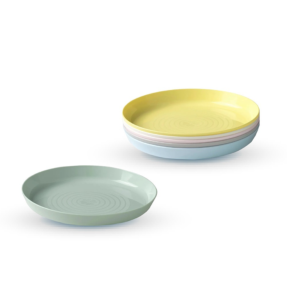 現貨快出 環保彩色飲水杯/食物盤/碗/餐具組 6入裝 防撞 防摔 無毛邊 可加熱 食品級 學習餐具-細節圖3