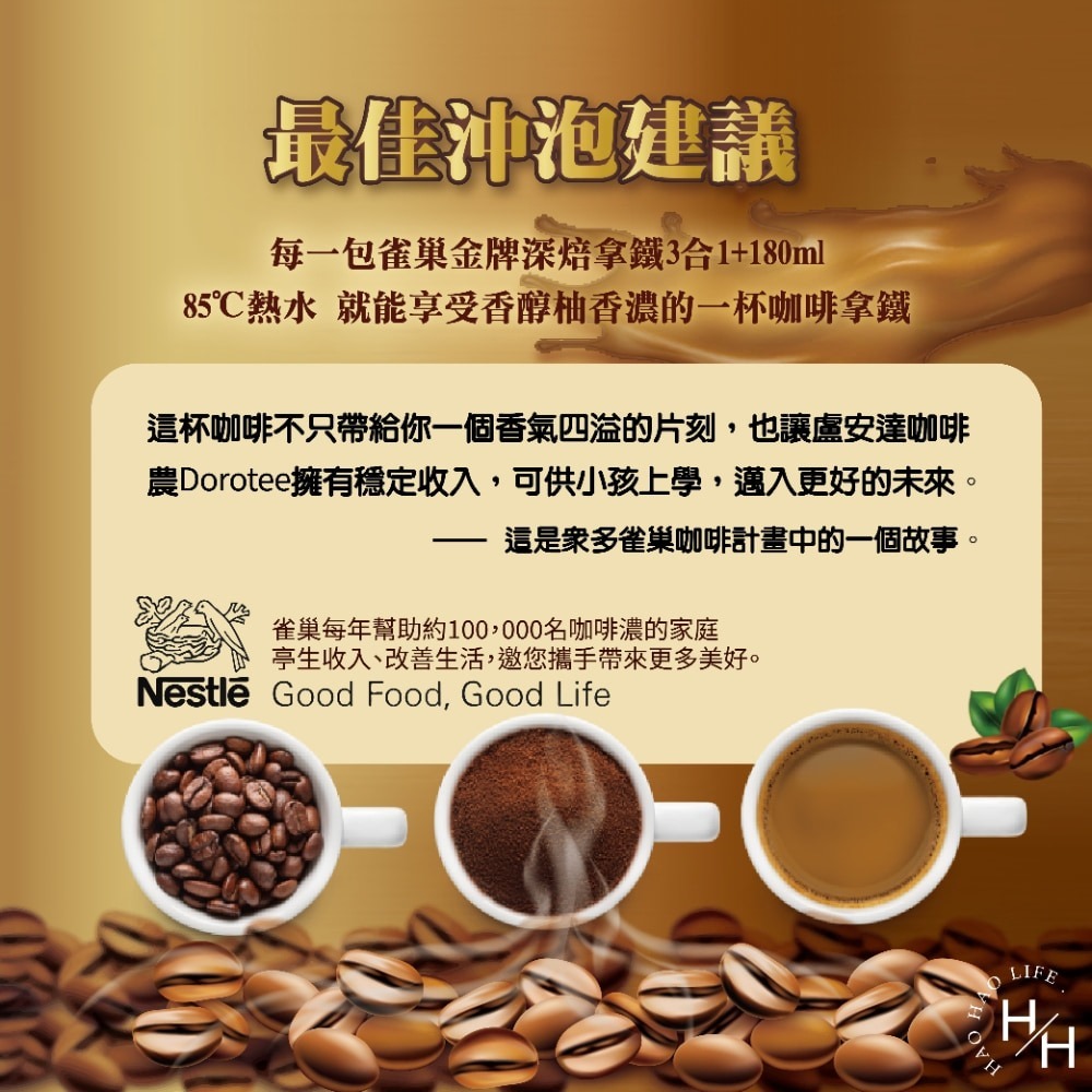 好市多costco現貨【雀巢】金牌深焙拿鐵三合一/ 深焙風味 金牌微研磨咖啡 共兩款隨身包 咖啡粉 深焙拿鐵 咖啡-細節圖5