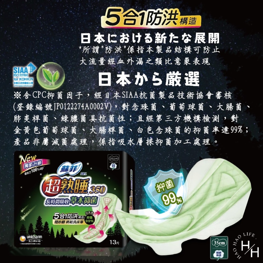 現貨快出【蘇菲】超熟睡長時間吸收夜用衛生棉 35公分 晚安睡褲 安心褲 褲型衛生棉 無痕褲 夜用 加長夜用 好市多-細節圖7