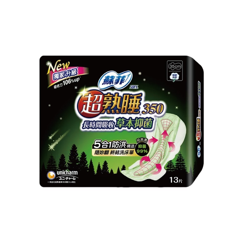現貨快出【蘇菲】超熟睡長時間吸收夜用衛生棉 35公分 晚安睡褲 安心褲 褲型衛生棉 無痕褲 夜用 加長夜用 好市多-規格圖1