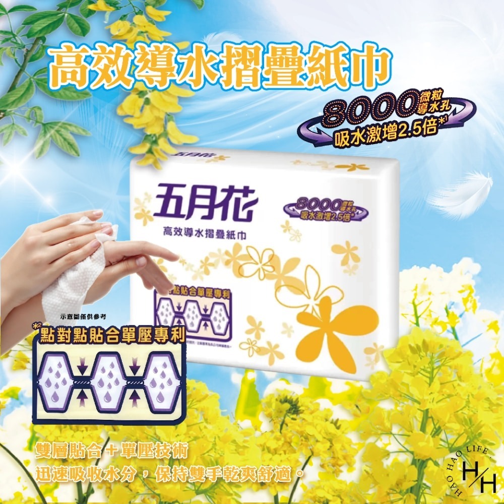 好市多現貨【五月花】摺疊擦手紙200抽  擦手紙 廚房紙巾 吸水吸油 抽取式餐巾紙 衛生紙 廁所擦手紙 清潔紙巾-細節圖2