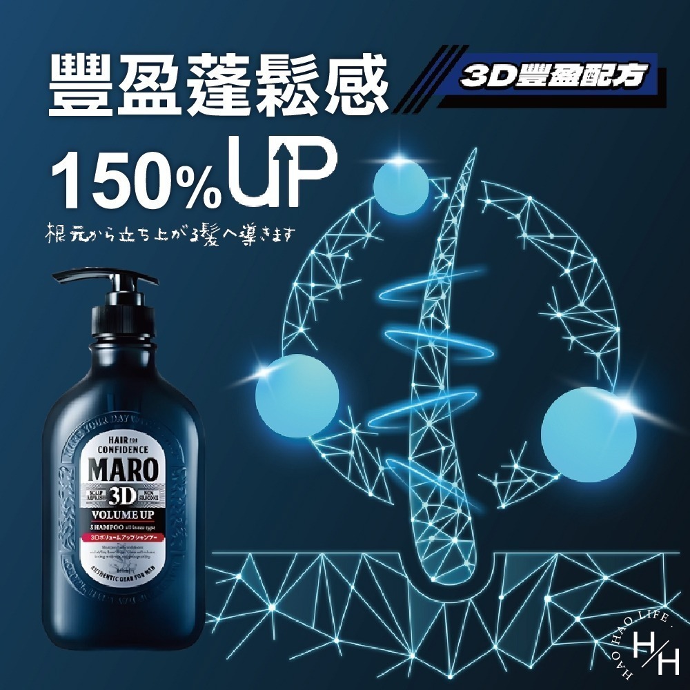 現貨快出 Maro 起立 3D 豐盈洗髮精 460毫升 好市多 蓬髮 洗髮乳 男性洗髮精 頭皮調理-細節圖5