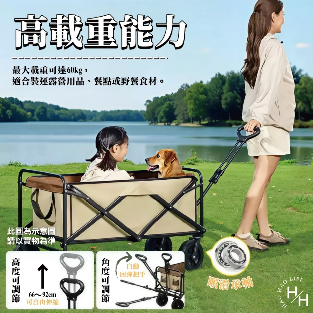 【The look】 多功能可折疊露營手推車 收納箱 推車 手推車 手推車折疊 行李箱 菜籃 摺疊 旅行 購物車 置物-細節圖5