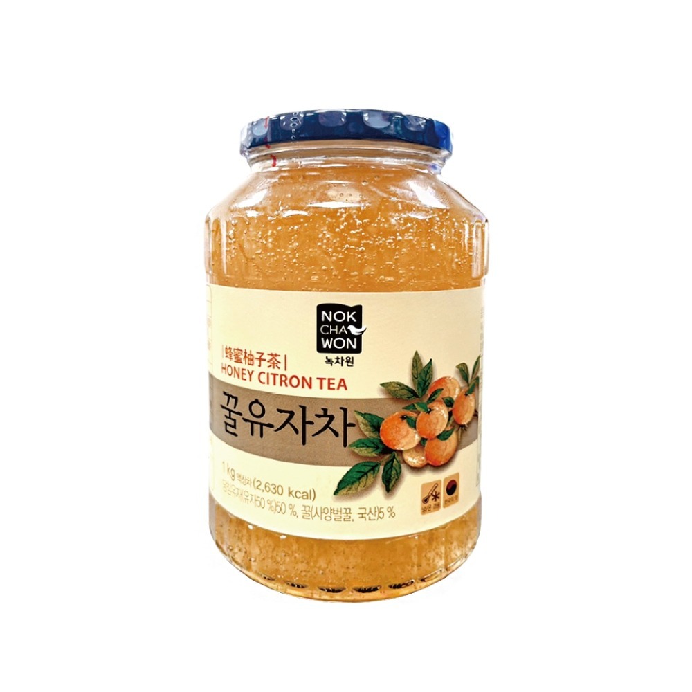 【韓國NOKCHAWON綠茶園】蜂蜜柚子茶(1KG/罐 ) 沖泡飲品 蜂蜜 果汁 果醬 維他命 柚子 韓國 柚子茶
