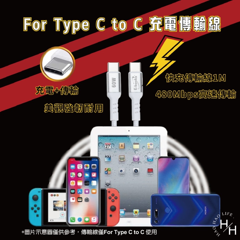 現貨快出【E-books】B91 33W GaN氮化鎵+ 60W C to C 鋁製快充傳輸組 快充 氮化鎵 快充傳輸組-細節圖5