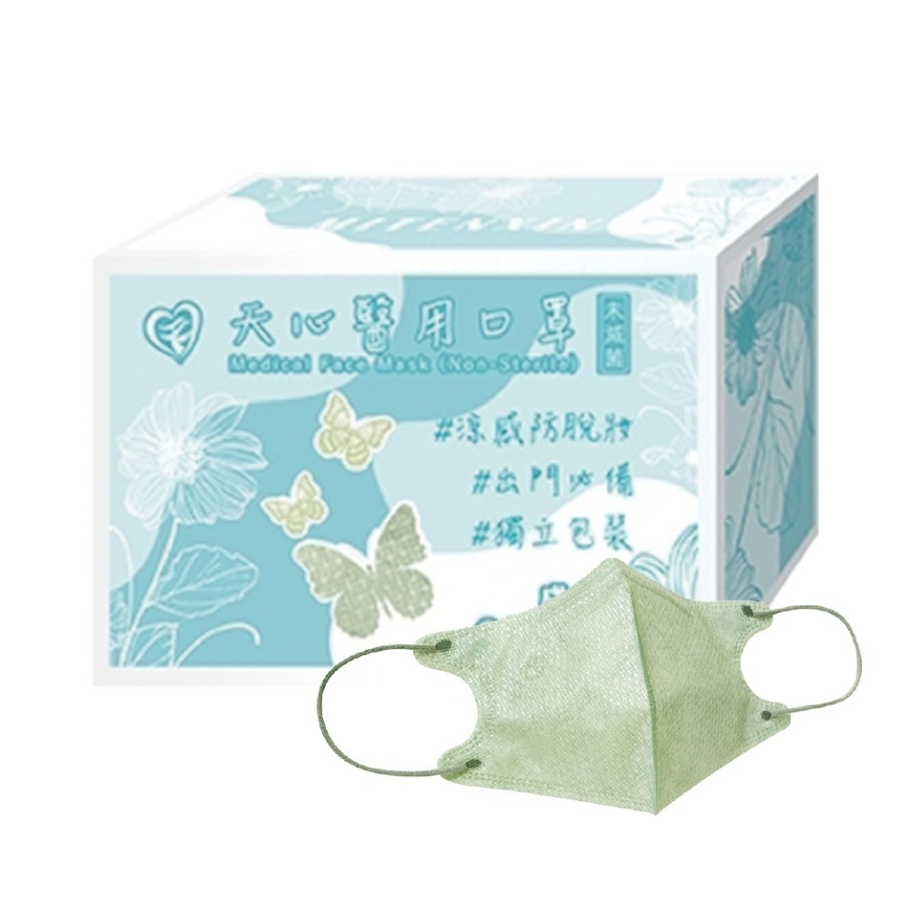 買2送2【天心】成人立體3D醫用涼感防脫妝口罩(20入)十字系列 3D口罩 防脫妝 涼感口罩 盛藤-規格圖3