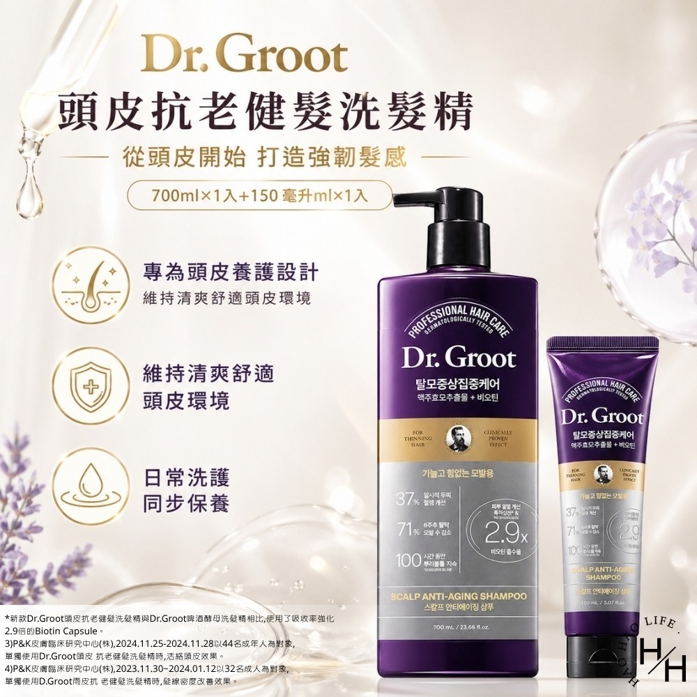 好市多現貨快出【Dr.Groot】頭皮抗老健髮洗髮精(700毫升X1入+150毫升X1入) 好市多洗髮精 洗髮-細節圖2