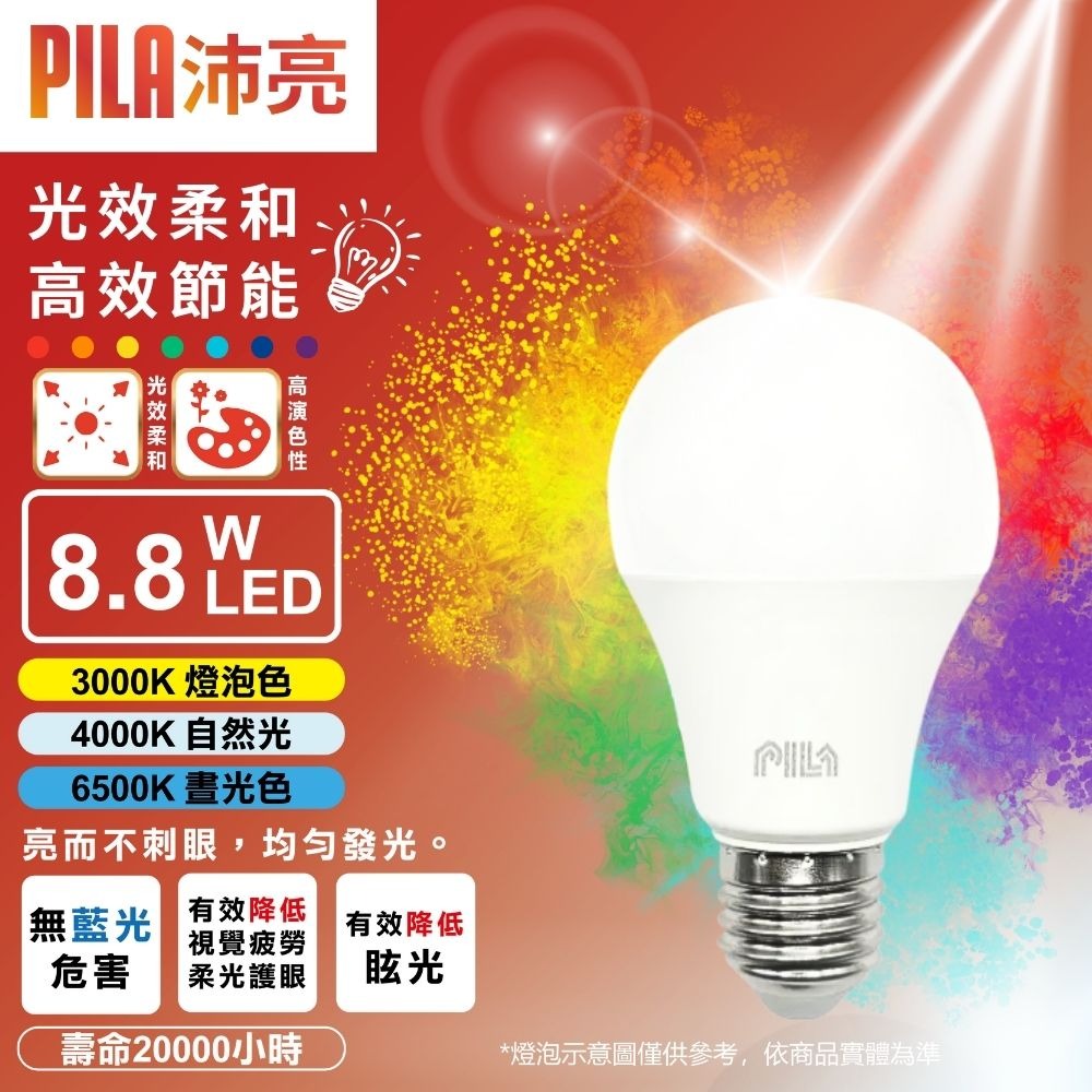 現貨快出【PILA沛亮】球泡 8.8W 6500K白畫光燈泡(AL013) 無藍光危害認證 球泡 燈泡 白光 自然光-細節圖2