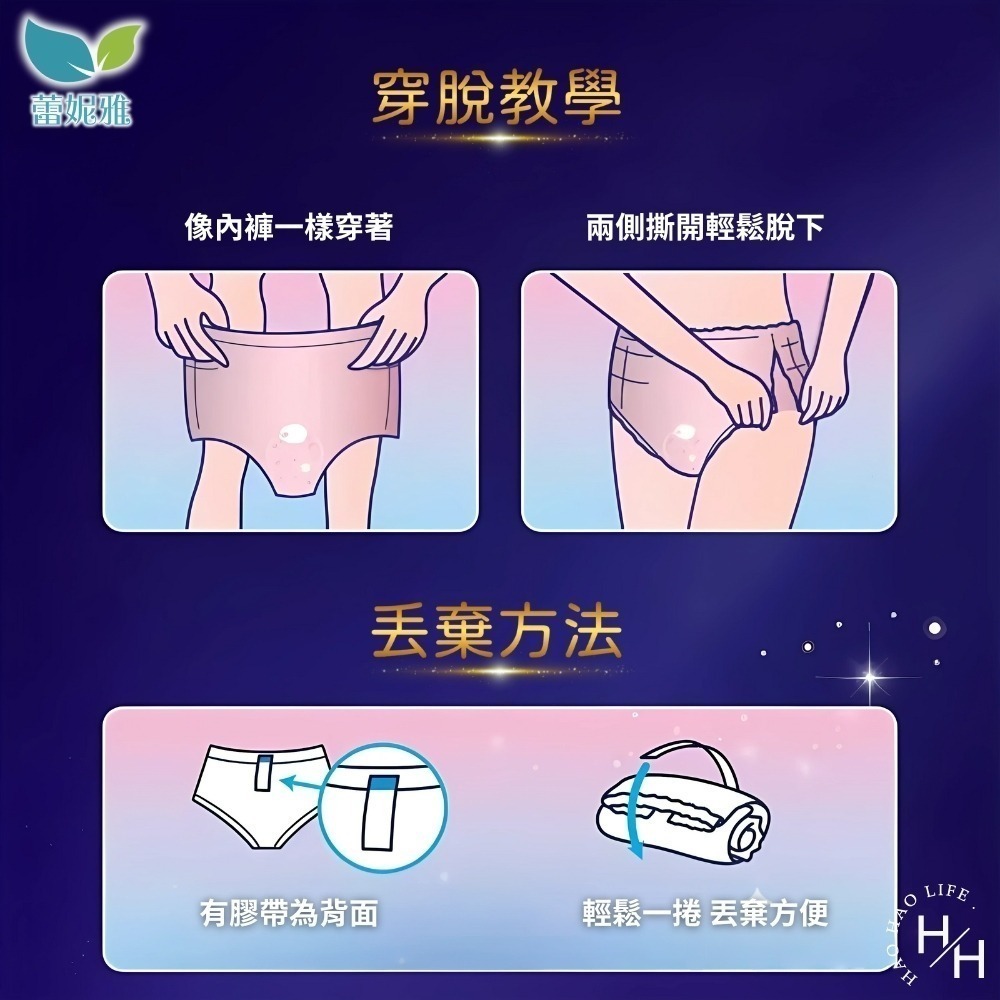 現貨快出【蕾妮亞】極吸好眠晚安褲型衛生棉 M-L號 5片/包 褲型衛生棉 蕾妮亞 日用 夜用 量多-細節圖7