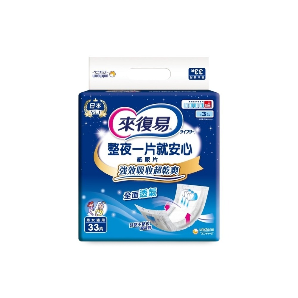 現貨快出【來復易】柔適安心/輕柔安心尿片(45片/包)整夜一片就安心紙尿片(33片/包)超安心(24片/包)成人尿布-細節圖3