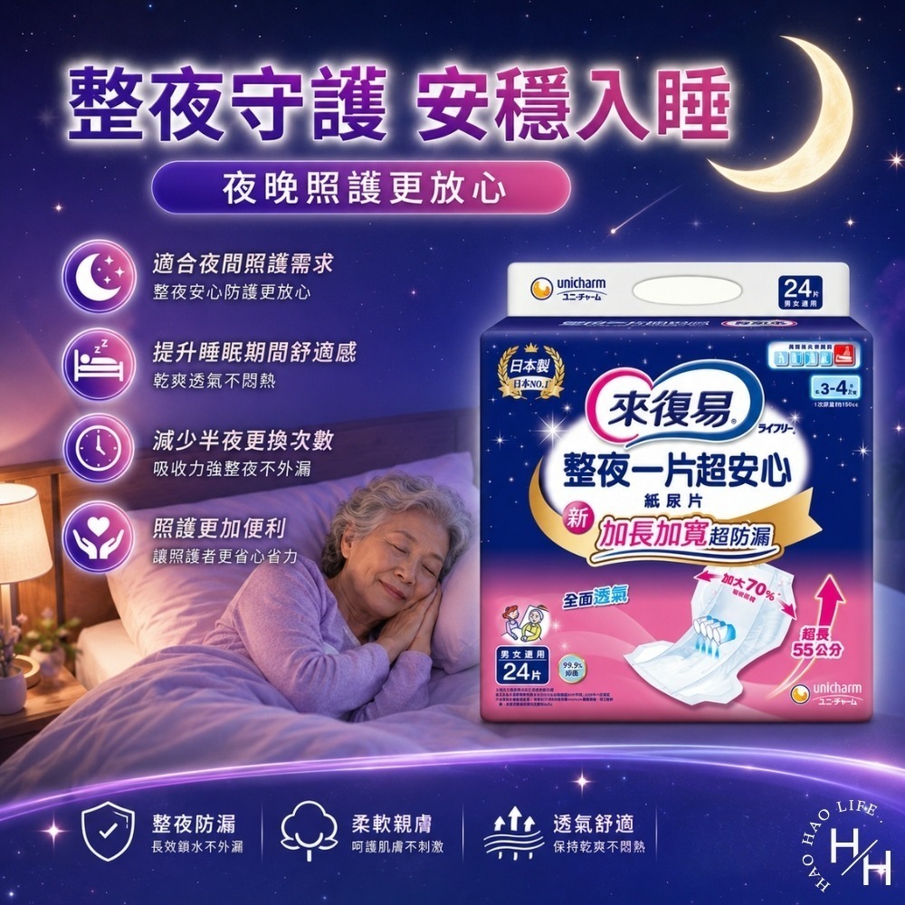 現貨快出【來復易】柔適安心/輕柔安心尿片(45片/包)整夜一片就安心紙尿片(33片/包)超安心(24片/包)成人尿布-細節圖10