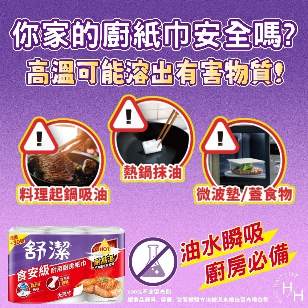 現貨快出【舒潔】食安級耐用廚紙(65張X6捲)廚房紙巾 紙巾 擦手巾 吸油紙巾 捲筒式 衛生紙 廚房-細節圖4