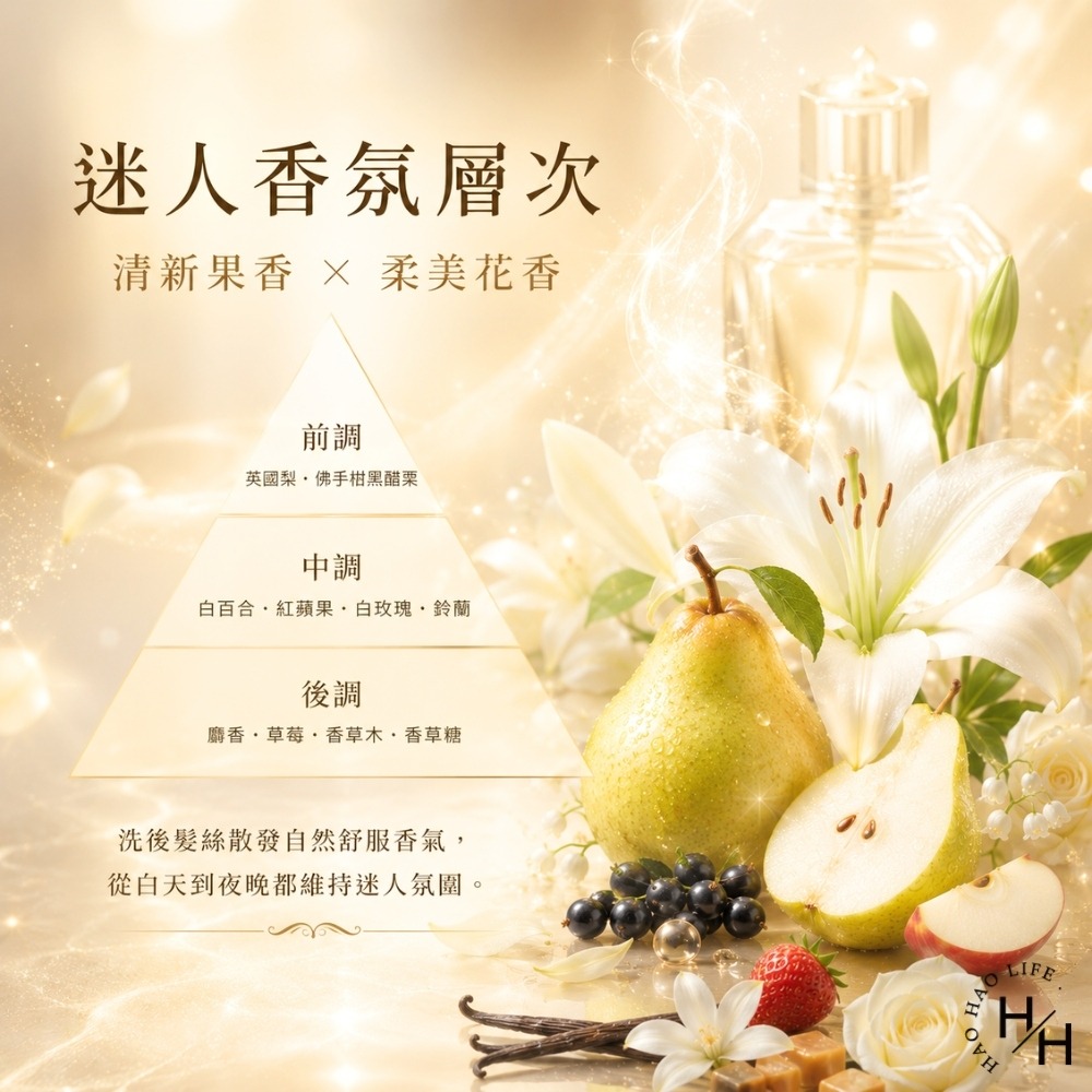 現貨快出【Essential逸萱秀】香氛精油修護洗髮精 英國梨&百合(700ml/瓶) 洗髮精 洗髮乳 精油 香氛洗髮精-細節圖3