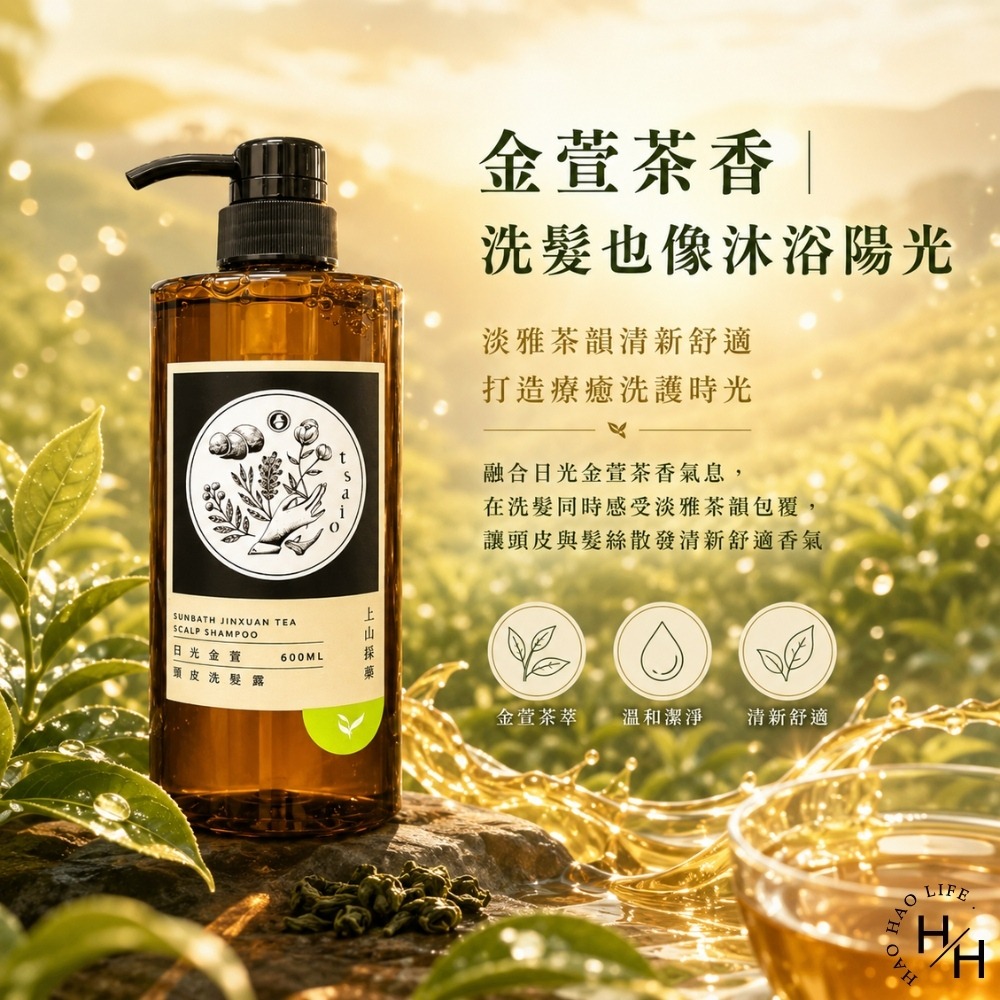 現貨快出【tsaio上山採藥】日光金萱 頭皮洗髮露 (600ml/瓶) 洗髮精 洗髮乳 洗髮露 洗髮 上山採藥 日光金萱-細節圖4