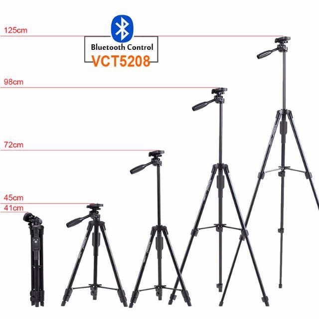 免運 現貨含稅開發票 原廠公司貨雲騰5208送收納袋 藍牙自拍三腳架 旅遊腳架 5208鋁合金腳架 相機腳架 手機腳架-細節圖2