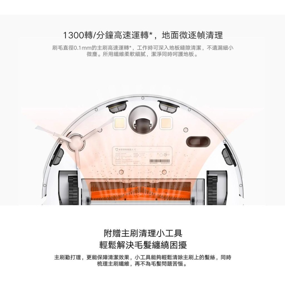 【含稅快速出貨】  米家掃拖機器人 1C 配件組 主刷 邊刷 拖布 主刷罩 塵盒濾網 防潮墊  (台灣小米公司貨)-細節圖3
