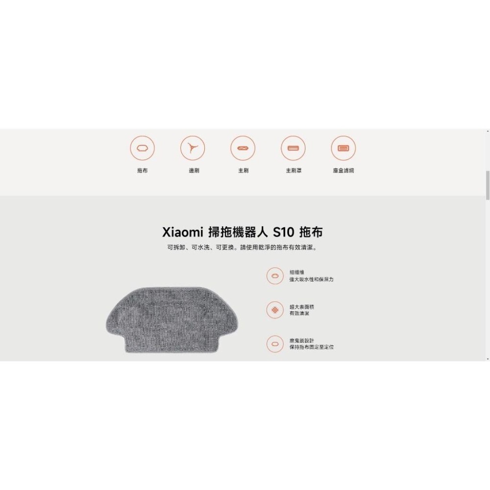 【含稅快速出貨】Xiaomi 掃拖機器人 S10 原廠配件 (台灣小米公司貨)-細節圖7