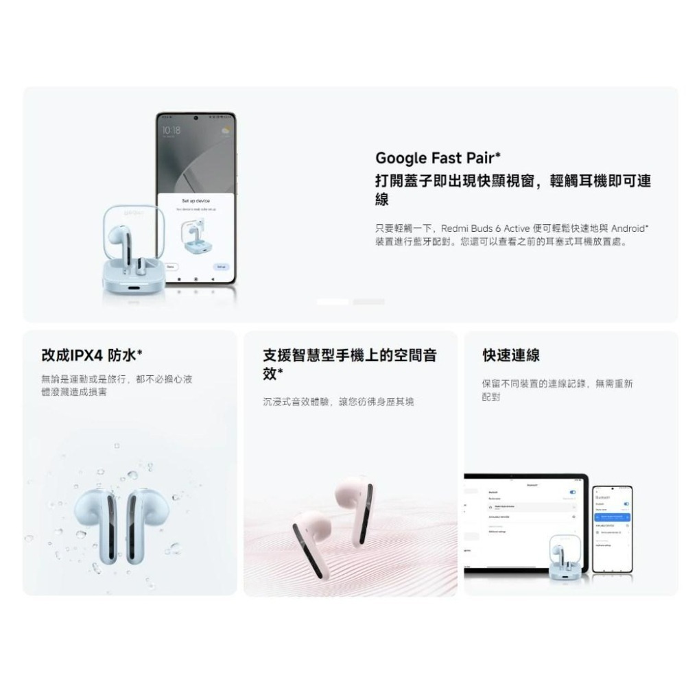 【含稅快速出貨】小米 Redmi Buds 6 Active 藍牙耳機(台灣小米公司貨)-細節圖3