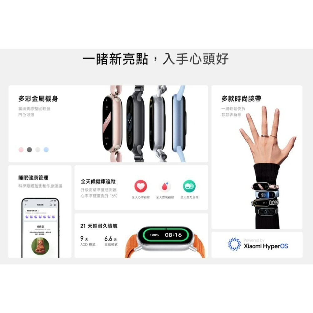 【含稅快速出貨】 小米手環9 Xiaomi 手環9 NFC / 標準版 (台灣小米公司貨)-細節圖9