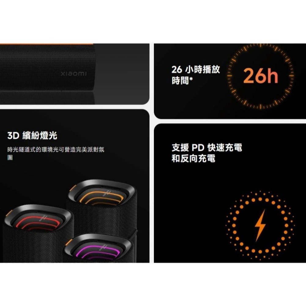 【含稅快速出貨】Xiaomi Sound Party 小米 50W TWS模式 3D燈效 PD充電 (台灣小米公司貨)-細節圖3
