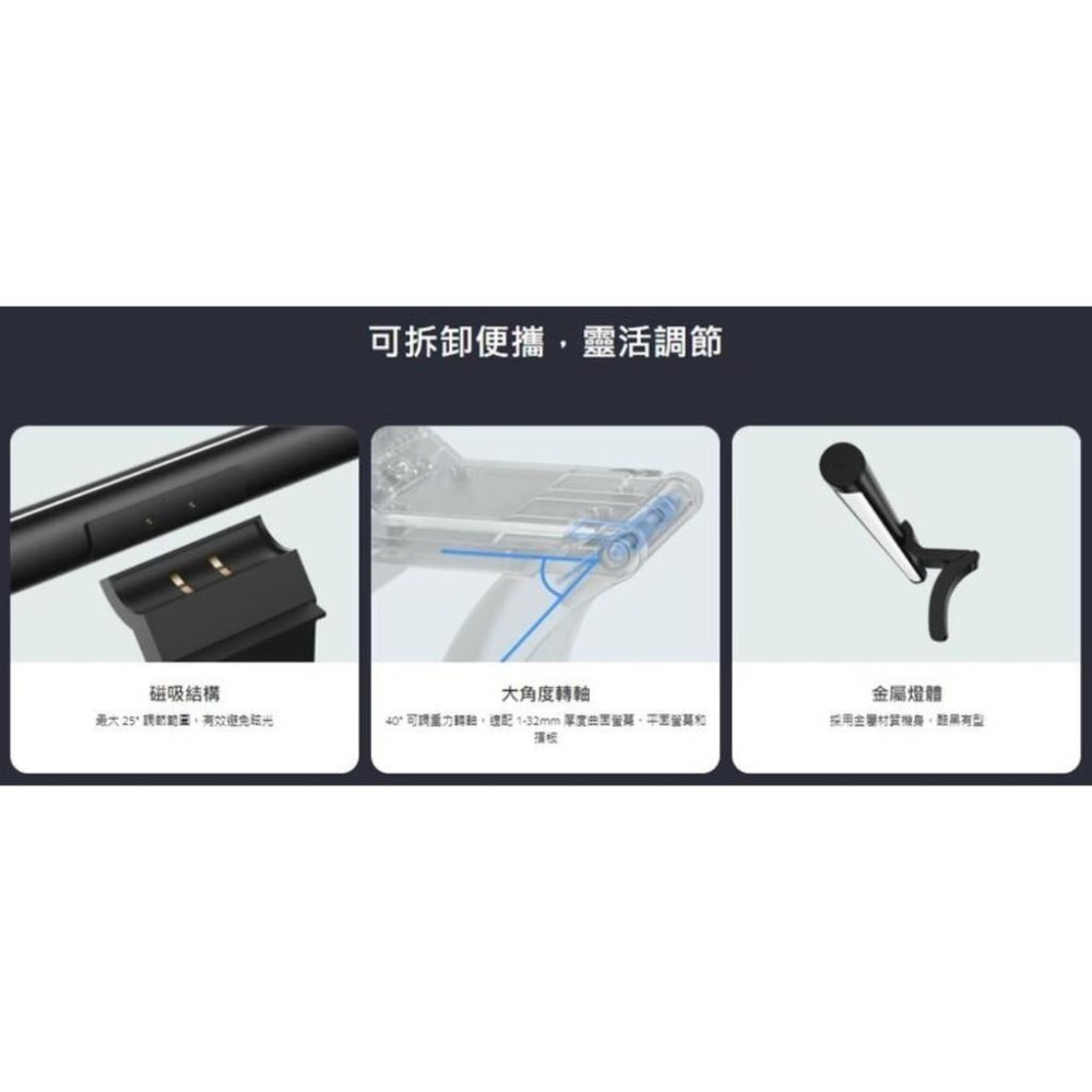 【含稅快速出貨】  小米 米家螢幕掛燈 檯燈 電腦螢幕照明(台灣小米公司貨)-細節圖6