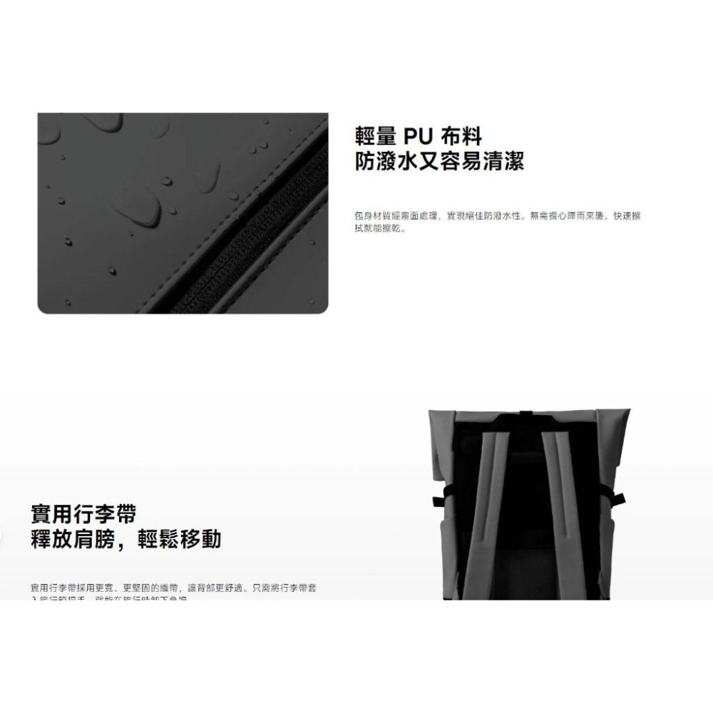 【含稅快速出貨】Xiaomi 捲邊休閒雙肩包 (台灣小米公司貨)-細節圖3