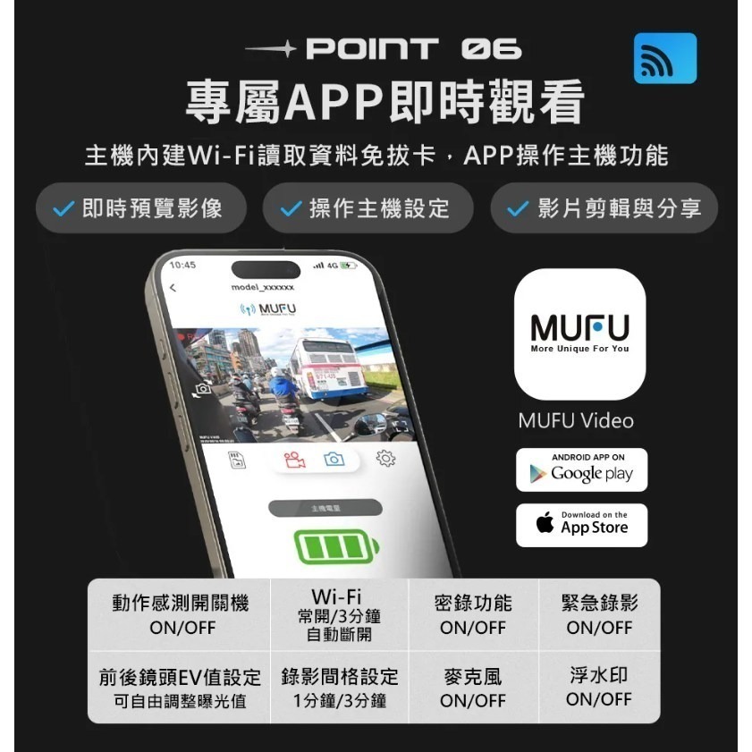 【工作日當天出】MUFU 雙鏡頭機車行車記錄器 V40T 極光機(頭頂款) - 星曜黑｜贈64GB記憶卡-細節圖5