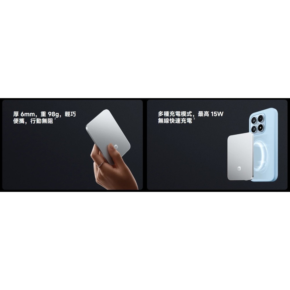【含稅快速出貨】Xiaomi 纖薄磁吸行動電源 5000 15W (台灣小米公司貨)-細節圖8