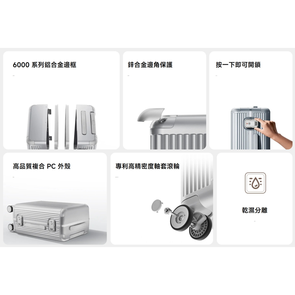 【含稅快速出貨】小米 Xiaomi 鋁框旅行箱 20 / 24 / 26 英寸(台灣小米公司貨)-細節圖7