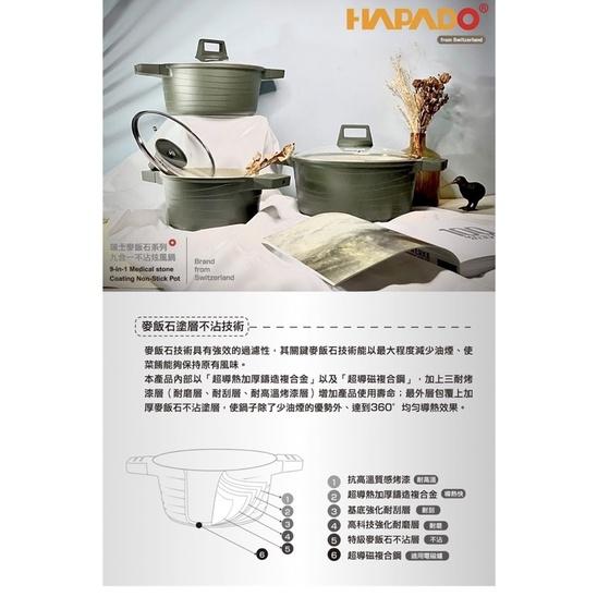 【現貨+免運】🉐️ HAPADO 🇨🇭瑞士麥飯石系列 九合一不沾炫風鍋 4.4L(HAP-2512) 鑄鐵鍋 炒鍋 湯鍋-細節圖3