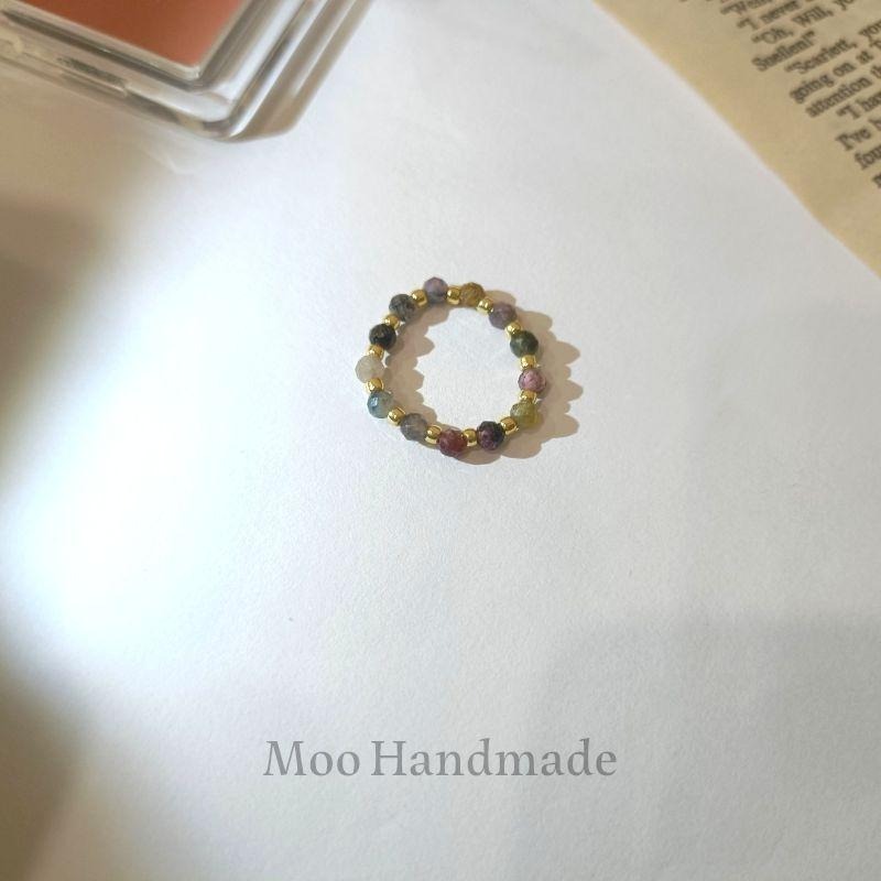 【moo._.handmade】萬物歸一 手作原礦碧璽戒指-細節圖3