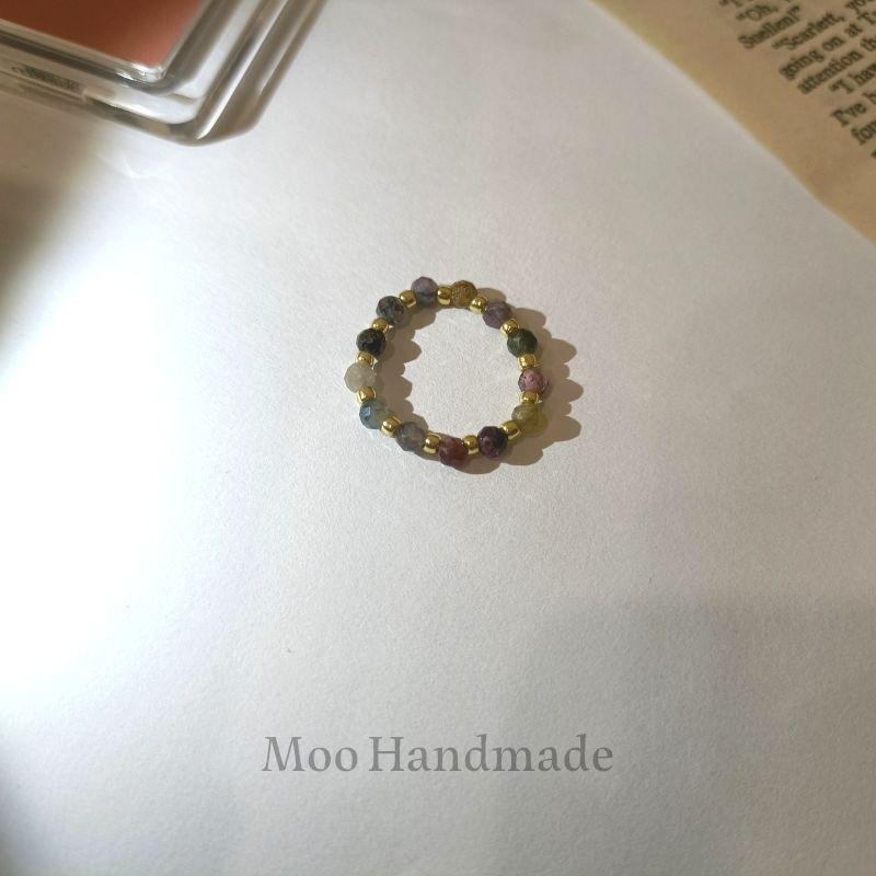 【moo._.handmade】萬物歸一 手作原礦碧璽戒指-細節圖4