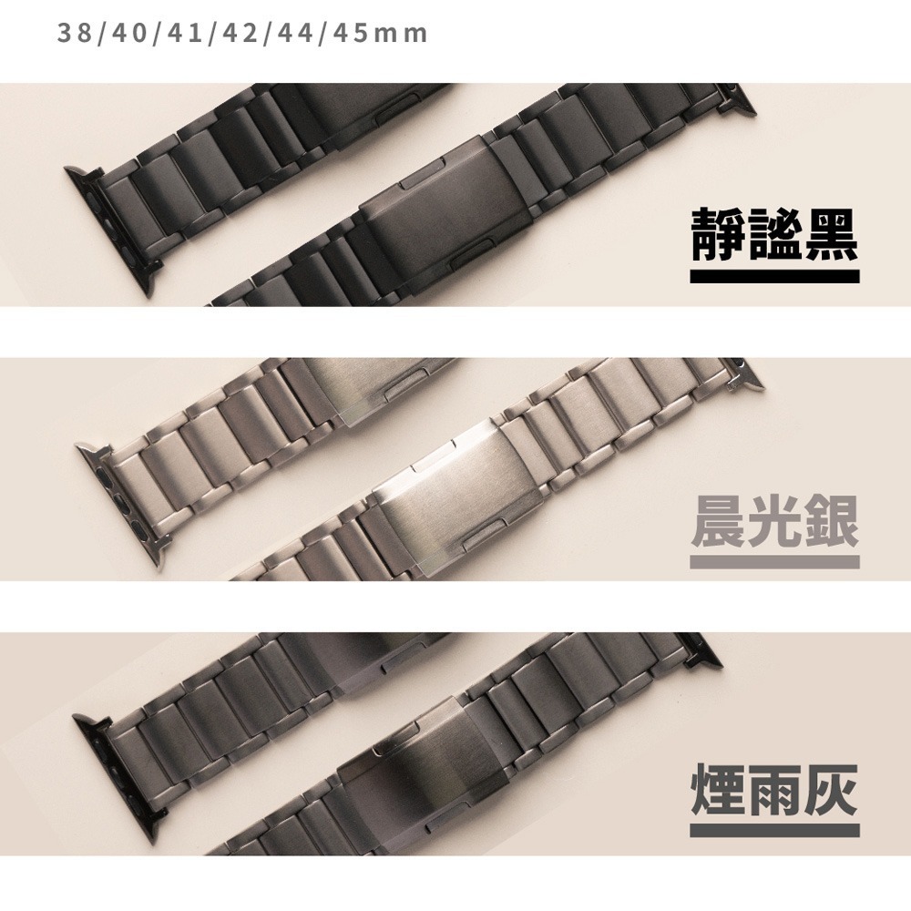 【太空金屬-鈦Ti】AllTi22 經典三排鈦合金 Apple watch 錶帶 蘋果錶帶-細節圖3