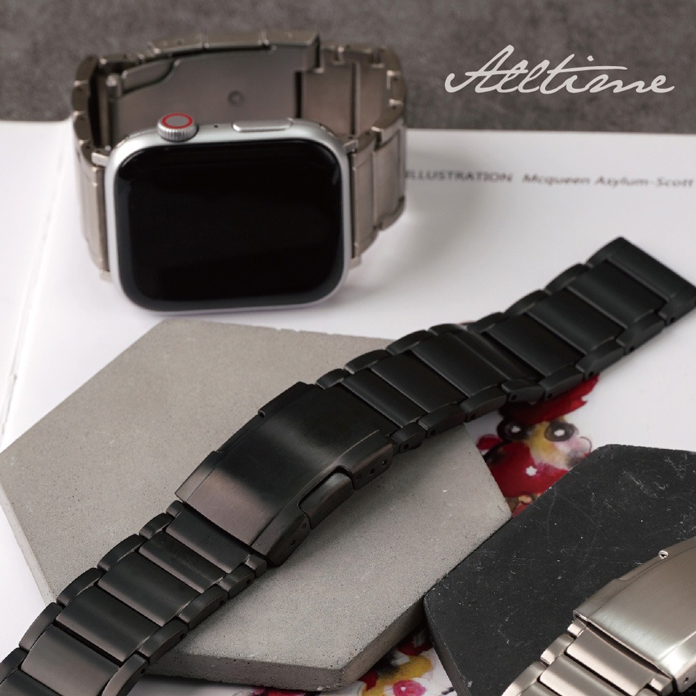 【太空金屬-鈦Ti】AllTi22 經典三排鈦合金 Apple watch 錶帶 蘋果錶帶-細節圖6