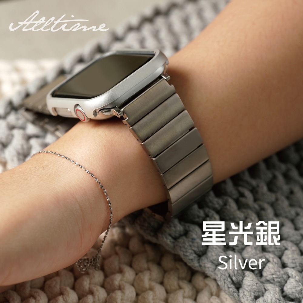 【太空金屬-鈦Ti】AllTi22 方塊款舒適輕盈鈦合金 Apple watch 錶帶 蘋果錶帶-細節圖3