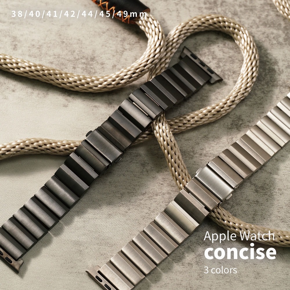 【太空金屬-鈦Ti】AllTi22 梯形導角磨砂鈦合金 Apple watch 錶帶 蘋果錶帶-細節圖2