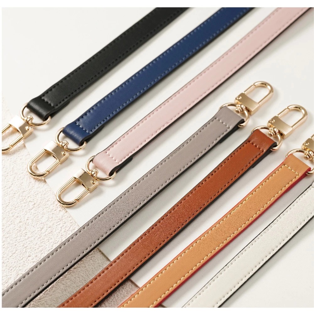 【AllTime】細紋寬版真皮腕帶手機掛繩 (附手機夾片) 手機腕繩 手機吊繩 手機繩-細節圖2