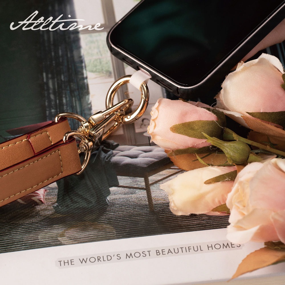 【AllTime】細紋寬版真皮腕帶手機掛繩 (附手機夾片) 手機腕繩 手機吊繩 手機繩-細節圖8