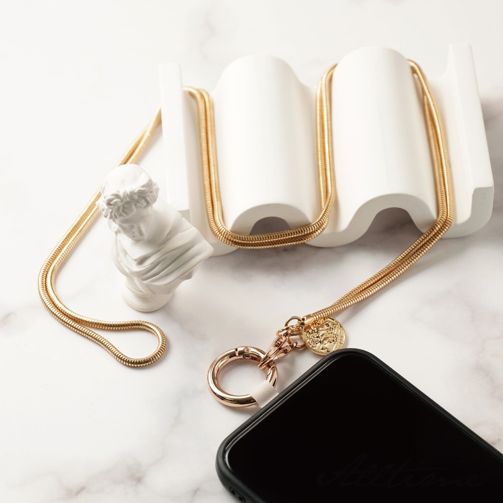 【AllTime】蛇紋鍊飾金屬手機背繩 (附夾片) 手機掛繩 手機吊繩 手機繩-細節圖4