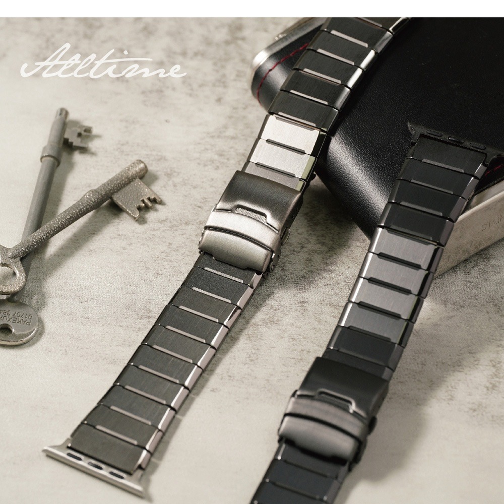 【太空金屬-鈦Ti】方型磚磨砂切角鈦合金 Apple watch通用錶帶 Ultra S10 S9 S8 S7 SE-細節圖4