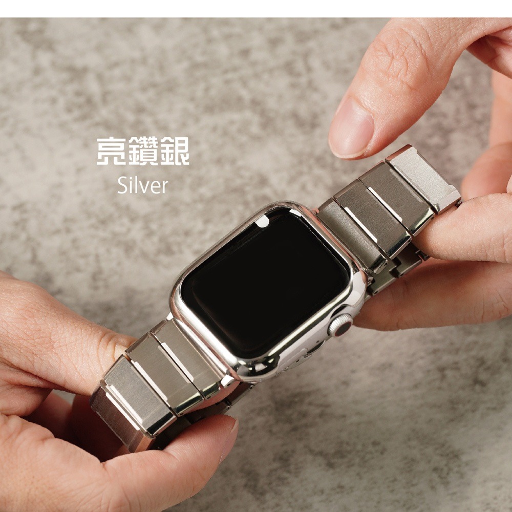 【太空金屬-鈦Ti】方型磚磨砂切角鈦合金 Apple watch通用錶帶 Ultra S10 S9 S8 S7 SE-規格圖9