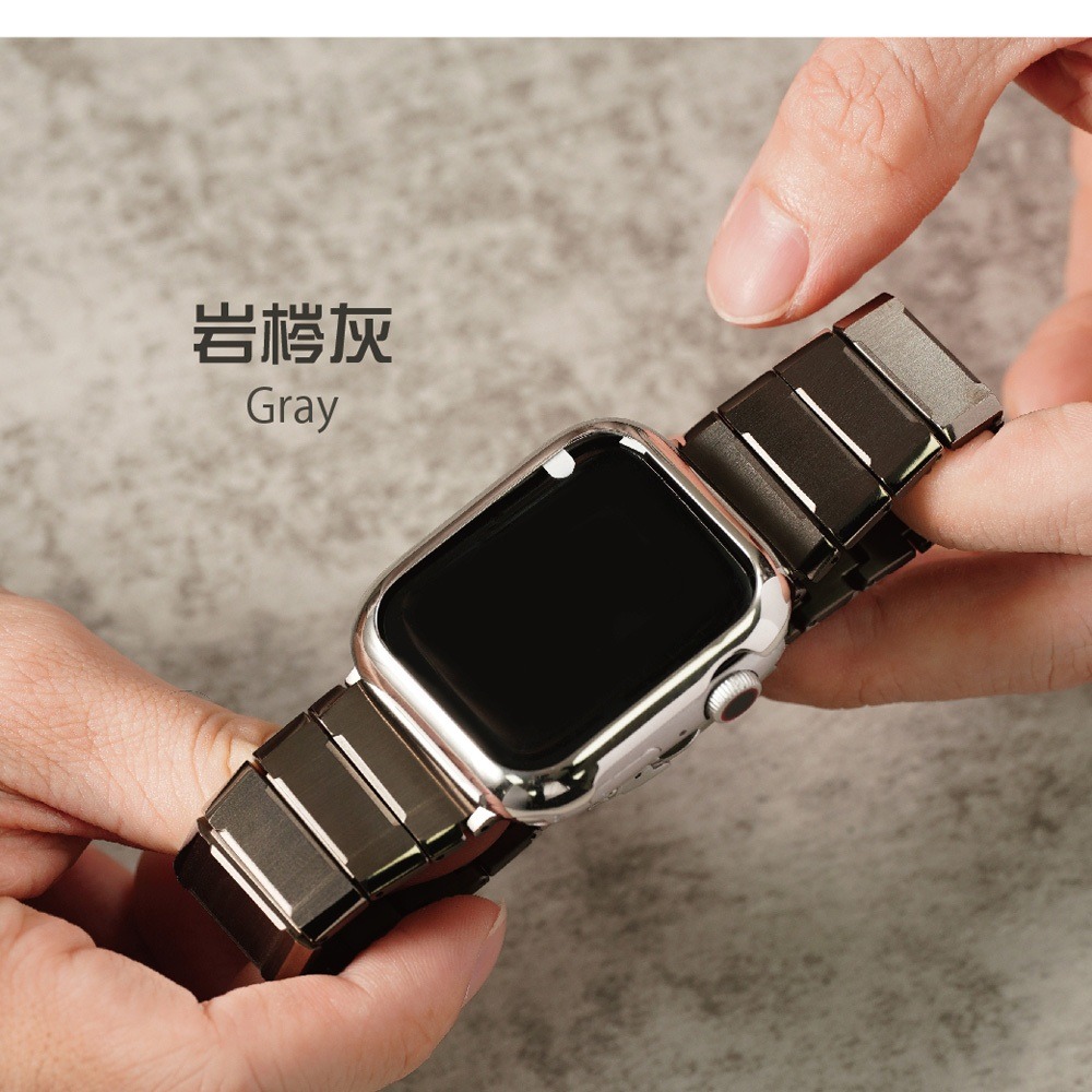 【太空金屬-鈦Ti】方型磚磨砂切角鈦合金 Apple watch通用錶帶 Ultra S10 S9 S8 S7 SE-規格圖9