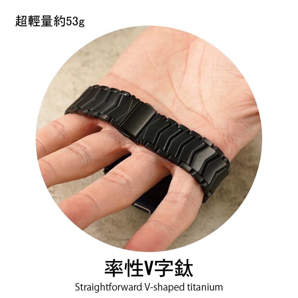 【太空金屬-鈦Ti】超輕量V型鈦合金 Apple watch通用錶帶 Ultra S10 S9 S8 S7 SE-細節圖3