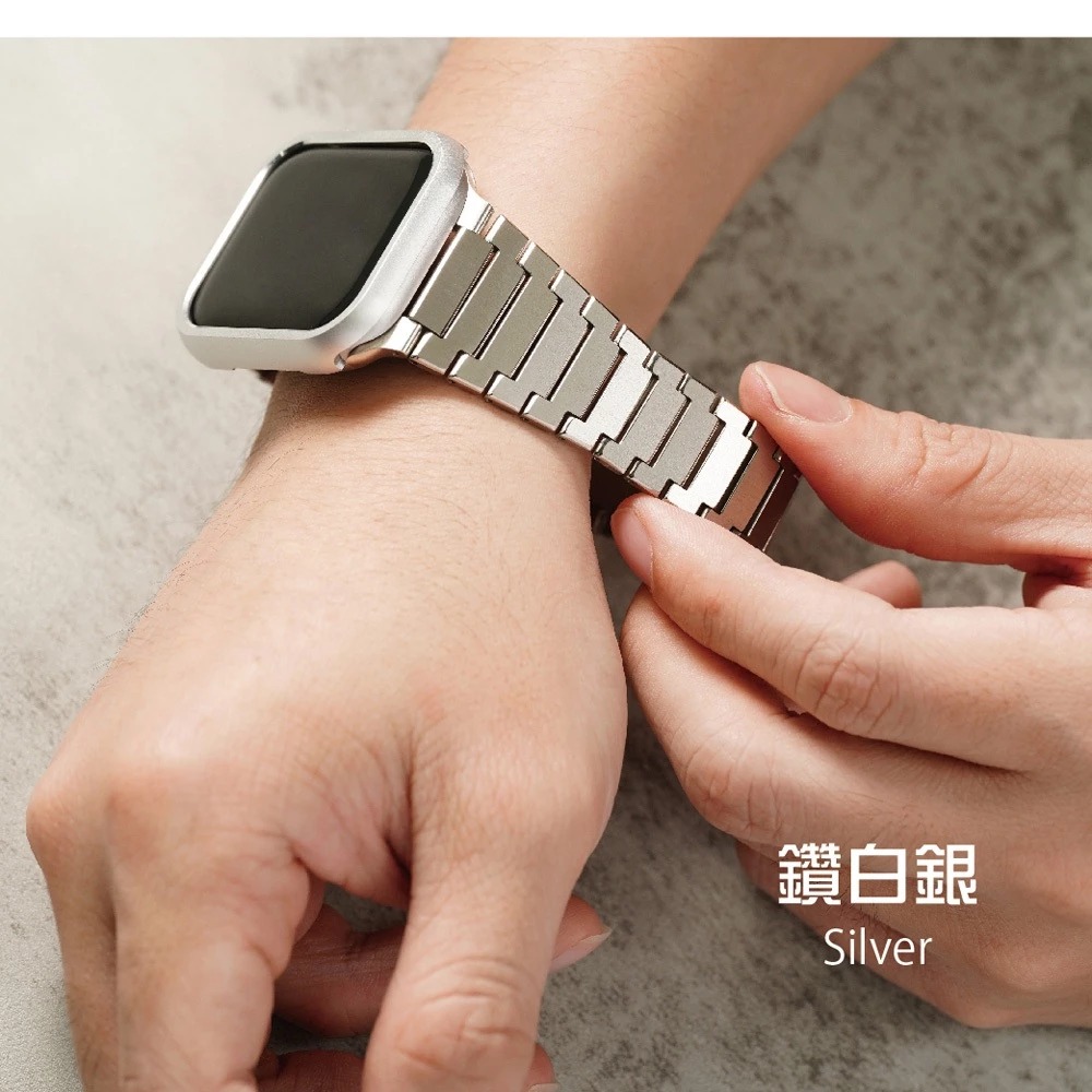 【太空金屬-鈦Ti】平切C字磨砂鈦合金 Apple watch通用錶帶 Ultra S9 S8 S7 S6 S5 SE-細節圖5