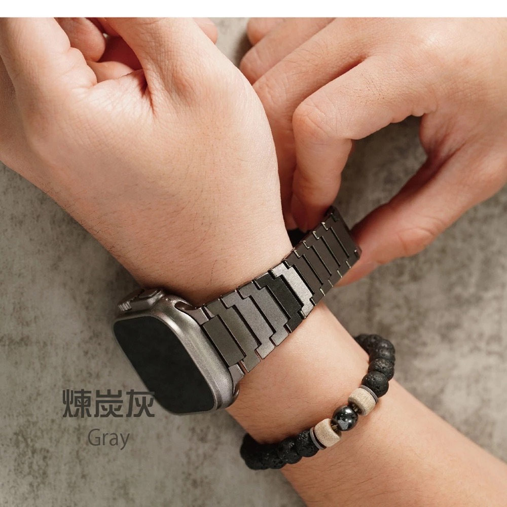 【太空金屬-鈦Ti】平切C字磨砂鈦合金 Apple watch通用錶帶 Ultra S9 S8 S7 S6 S5 SE-細節圖6